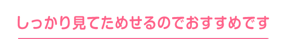 しっかり見てためせるのでオススメです